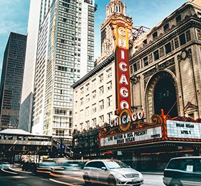 Famous Chicago theater sign.