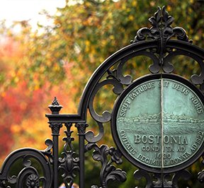 Gothic gate architecture in Boston.
