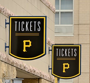 Pittsburg Pirates. Major League Baseball ticket signs.