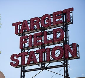 Target Field Station sign.