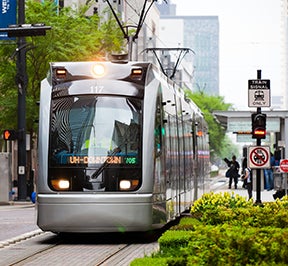Houston lite-rail train.