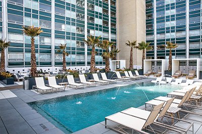 Beautiful outdoor, courtyard pool in Dallas, Texas.